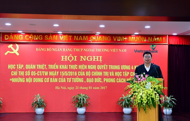 Đảng bộ Vietcombank tổ chức Hội nghị học tập, quán triệt, triển khai thực hiện Nghị quyết Trung ương 4 Khóa XII và Chỉ thị 05 của Bộ Chính trị