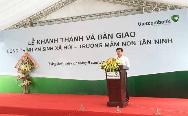 Lễ khánh thành và bàn giao công trình ASXH Trường mầm non Tân Ninh tại tỉnh Quảng Bình do Vietcombank tài trợ 3 tỷ đồng