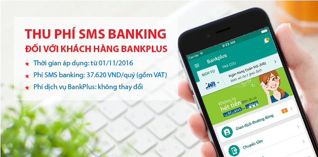 MB thu phí dịch vụ SMSBanking đối với khách hàng BankPlus