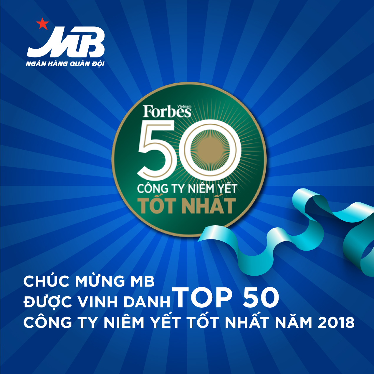 MB – Top 50 Công ty niêm yết tốt nhất Việt Nam 2018 ​