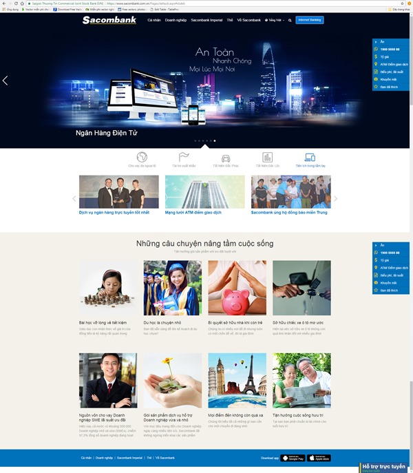 Sacombank ra mắt giao diện mới Website
