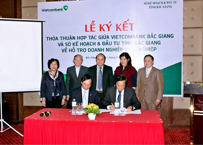 Vietcombank Bắc Giang ký kết thỏa thuận hợp tác với Sở kế hoạch và đầu tư tỉnh Bắc Giang về việc hỗ trợ doanh nghiệp khởi nghiệp