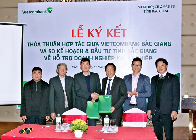 Vietcombank Bắc Giang ký kết thỏa thuận hợp tác với Sở kế hoạch và đầu tư tỉnh Bắc Giang về việc hỗ trợ doanh nghiệp khởi nghiệp