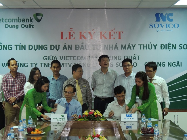 Vietcombank Dung Quất ký Hợp đồng tín dụng tài trợ vốn cho Dự án Thủy điện Sơn Tây