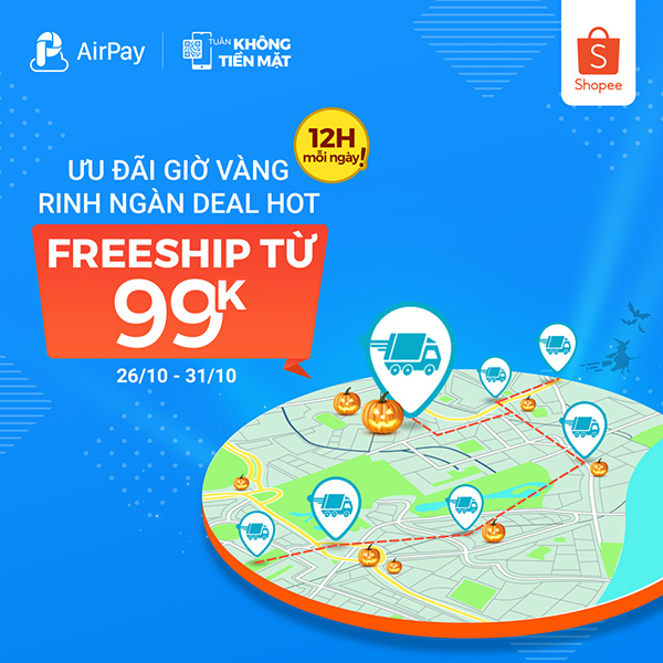 Giảm giá lên đến 100K khi thanh toán AirPay trên Shopee từ 26/10 - 31/10 - 4