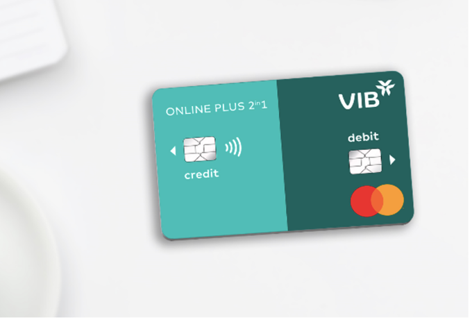 Thẻ VIB Online Plus 2in1 là dòng thẻ đầu tiên tại Đông Nam Á tích hợp thẻ tín dụng và thẻ thanh toán. Ảnh: VIB.