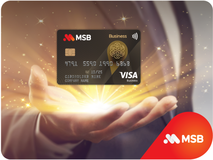MSB hoàn 10% cho khách hàng doanh nghiệp mới mở thẻ MSB Visa Business. Ảnh: MSB