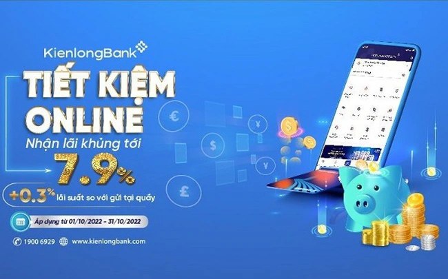 Gửi tiết kiệm online tại KienlongBank lãi suất ưu đãi đến 7,9%