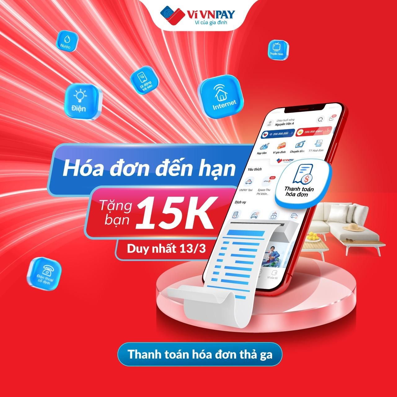 Flash sale khi thanh toán hóa đơn trên ví VNPAY diễn ra duy nhất vào ngày 13/03 