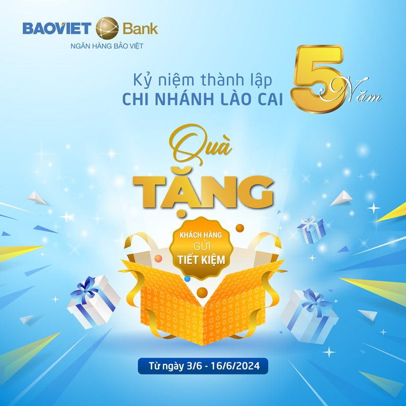 BAOviet Bank Lào Cai tặng quà khách hàng gửi tiết kiệm