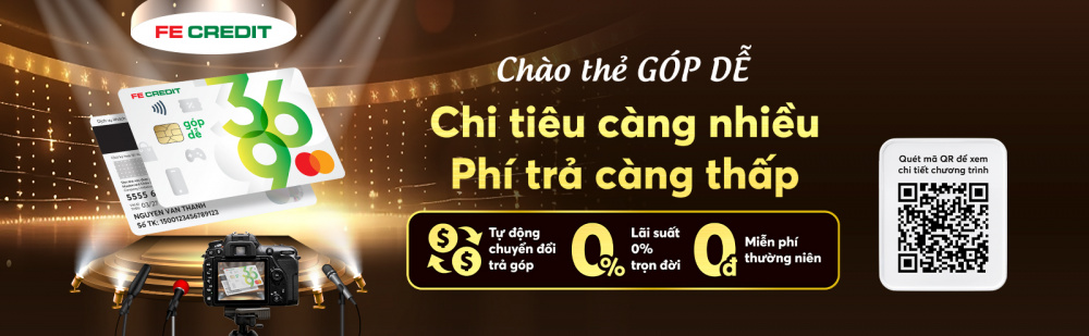 thẻ tín dụng quốc tế FE CREDIT MasterCard Góp sức dễ dàng