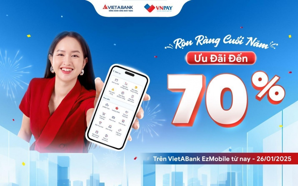 Mở tài khoản VietABank EzMobile online – nhận combo quà 300.000 đồng